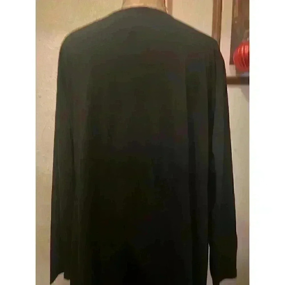 Long Sleeve V-Neck Faux Wrap Asymetrical Hem Maxi Dress Black NWT Size 24 - Picture 7 of 8